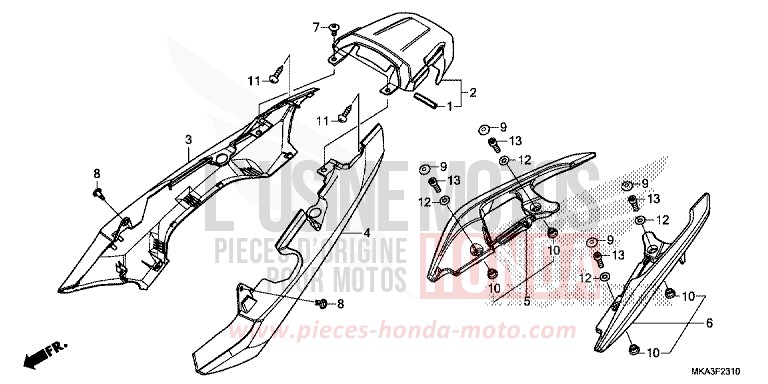 SITZVERKLEIDUNG von NC750X "Meca" SWORD SILVER METALLIC (NHA95) von 2018